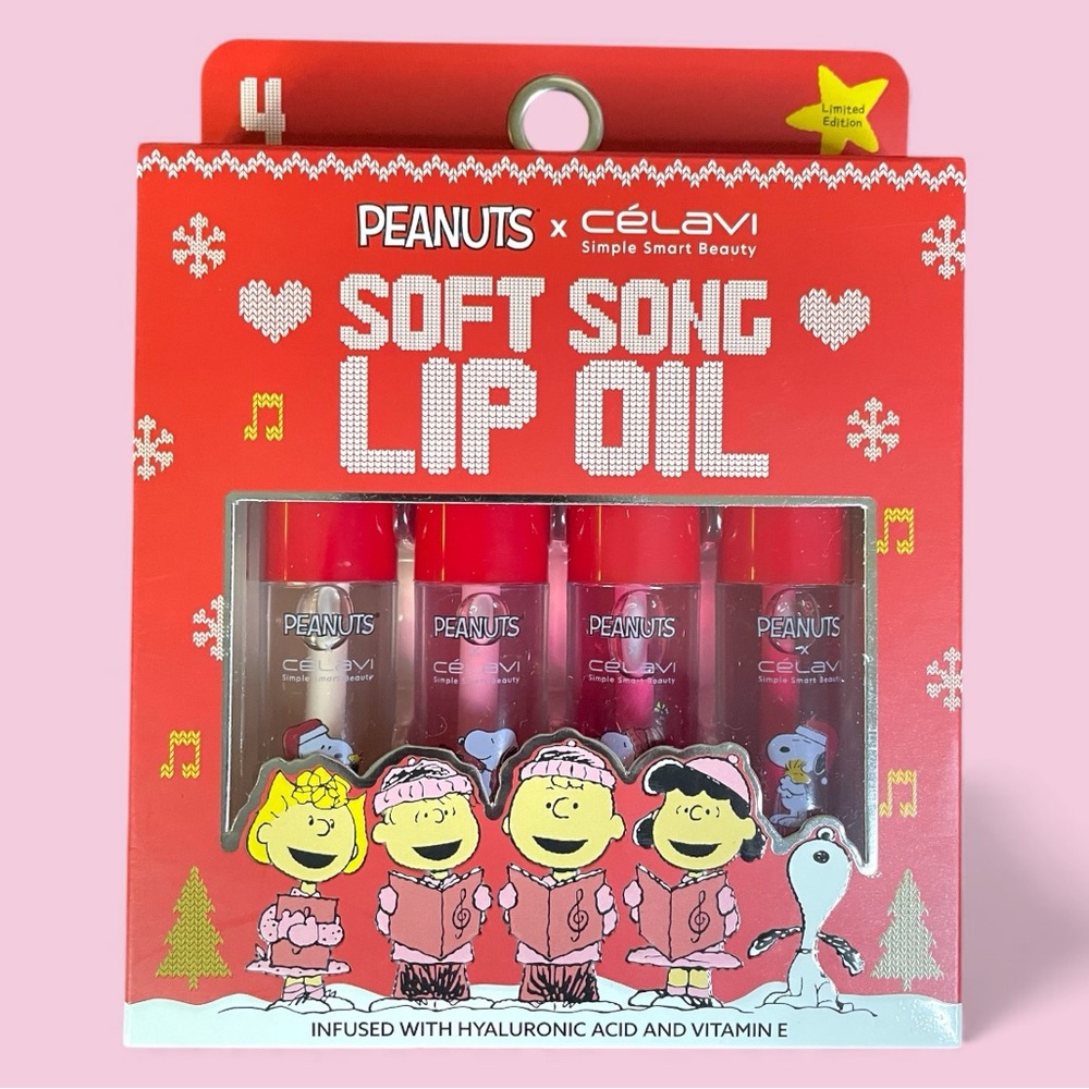 Peanuts Lip Oil Gloss & Snoopy Face Sheet Mask Gift Present NEW NIP - Picture 2 of 9